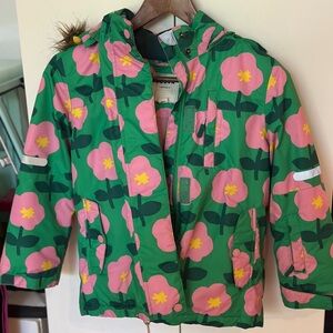 Boden Kids Floral Jacket - Green and Pink